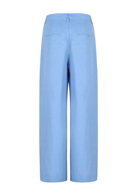 Pantalone wide leg in lino teo in azzurro S Maxmara - donna 'S MAXMARA | 2519131043600003